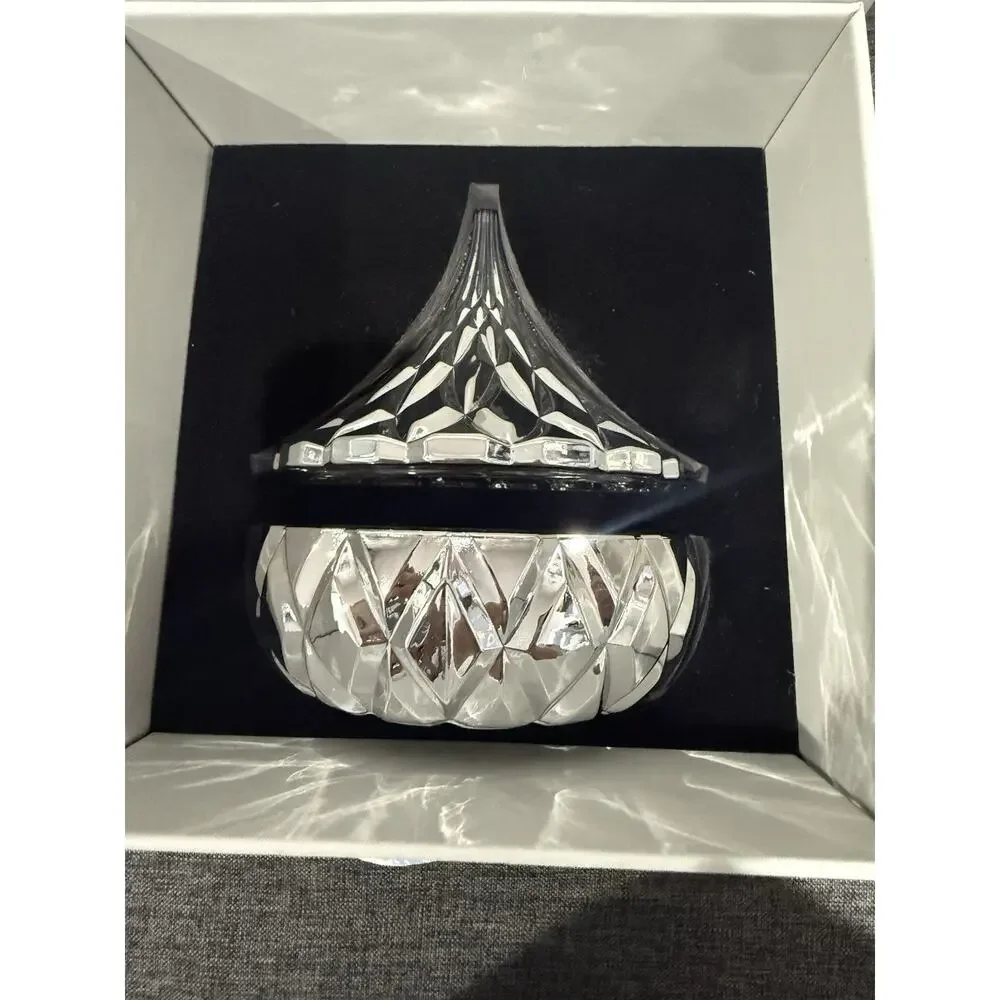 Godinger Hershey's Kisses Silver Electroplated Glass Candy Dish With Gift Box